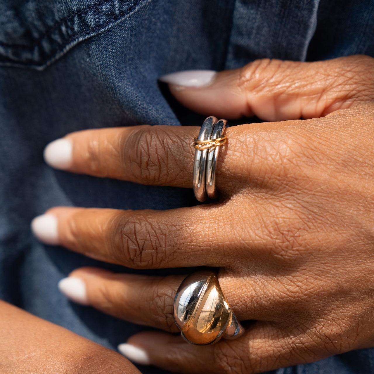 EVERLY STACKED (MIXED METAL) RING