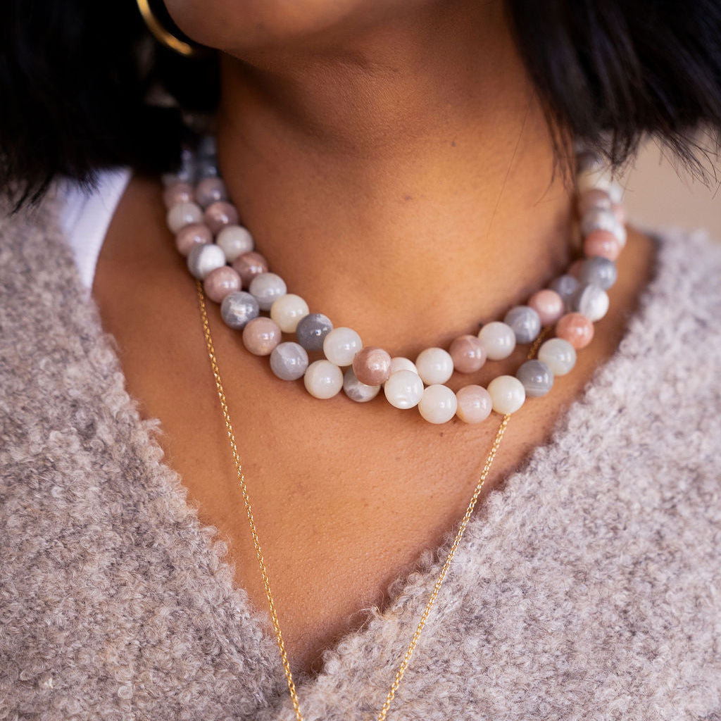 DAL MOONSTONE BEADED NECKLACE