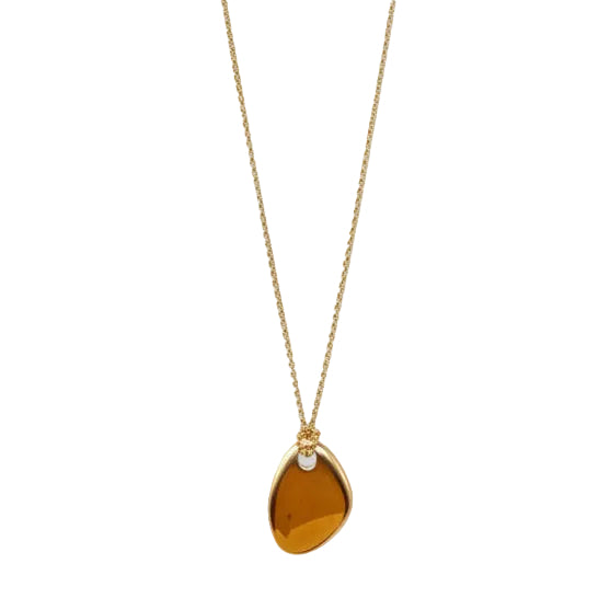 LIZA LONG GOLD PENDANT NECKLACE