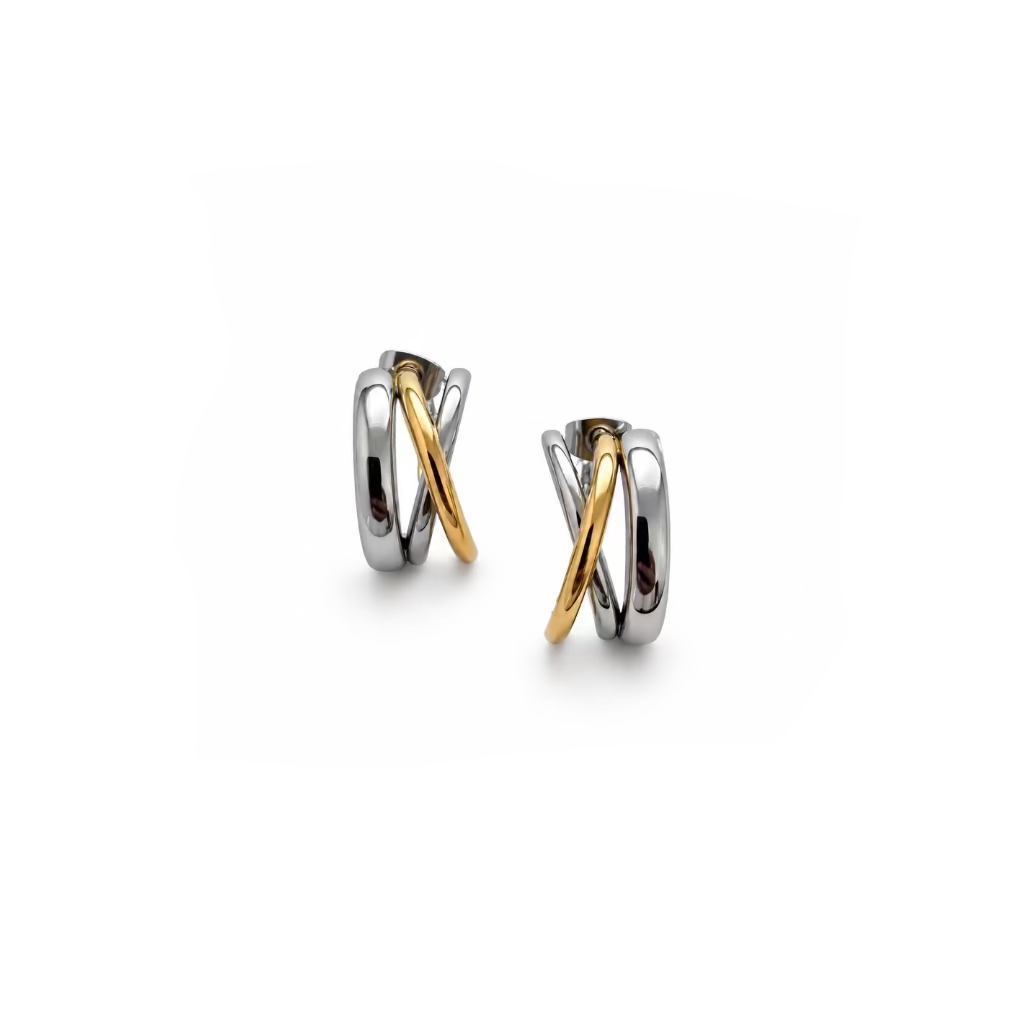 LENNOX MIXED METAL STUD EARRINGS