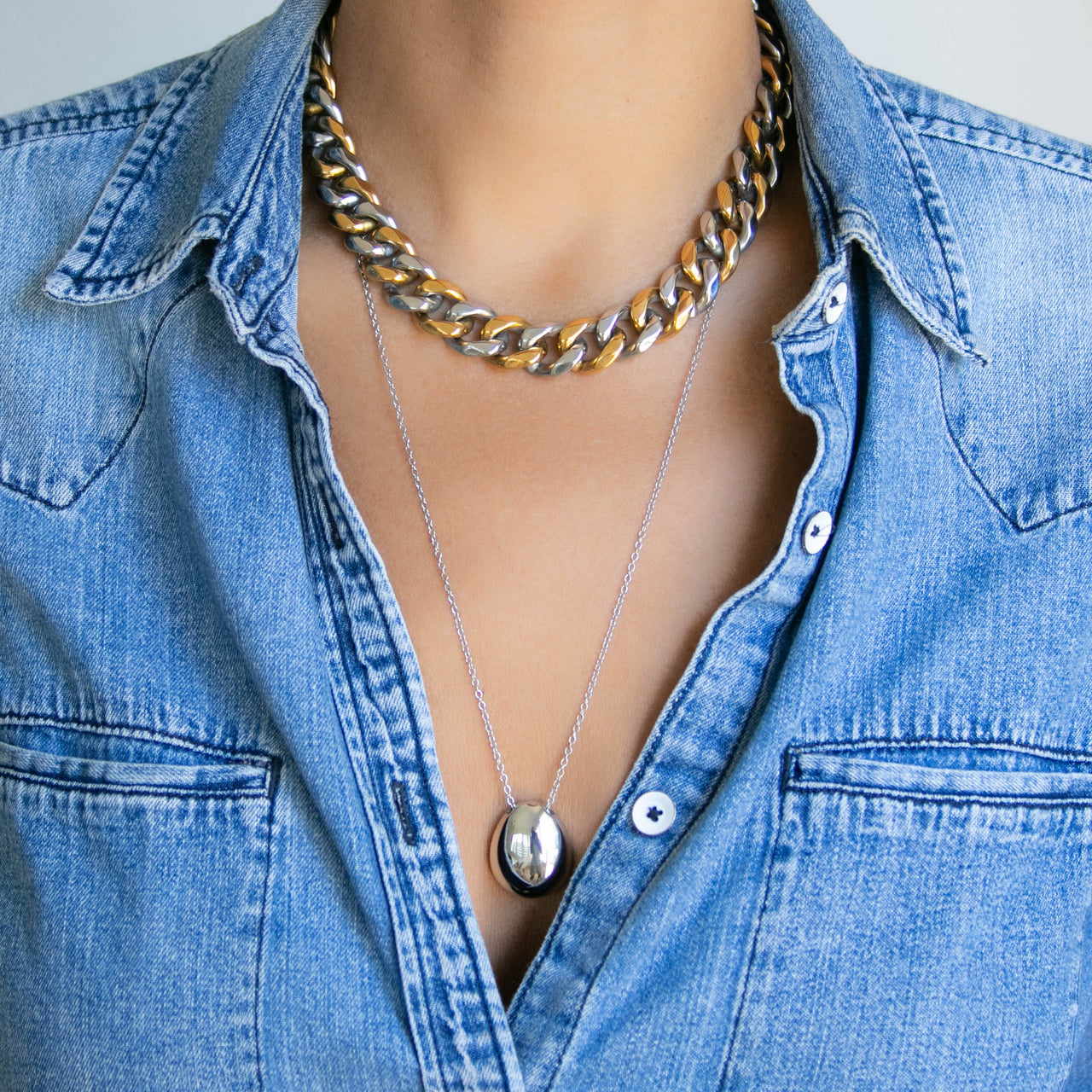 LUCIA LONG NECKLACE (silver)