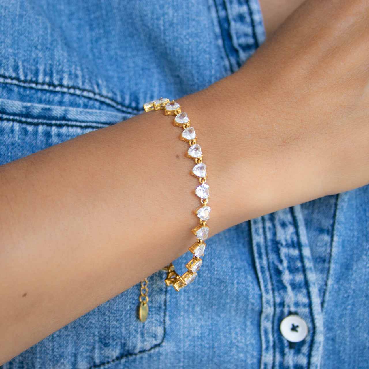 NAOMI HEARTS DIAMOND TENNIS BRACELET