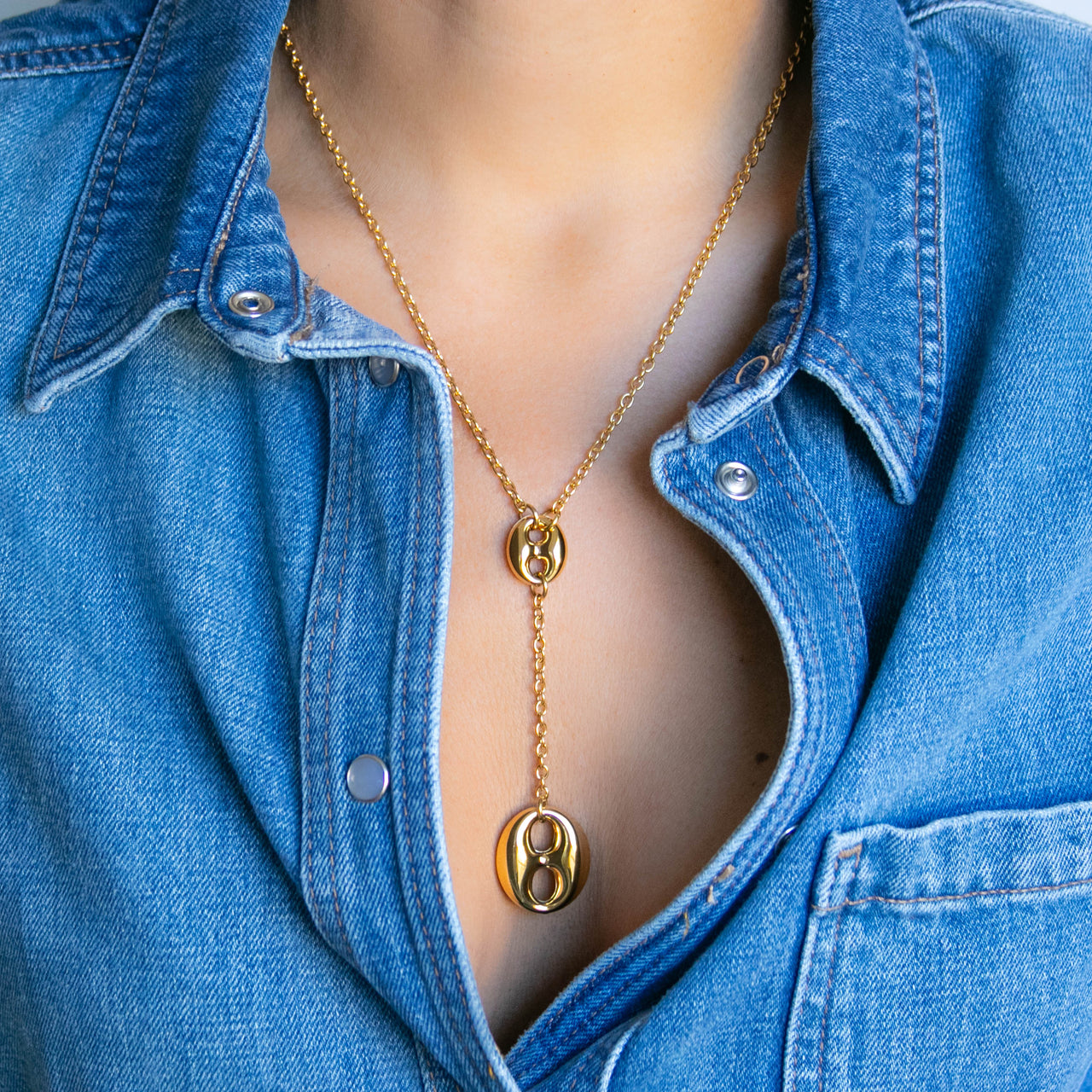 MARINER OVAL LINK LARIAT NECKLACE