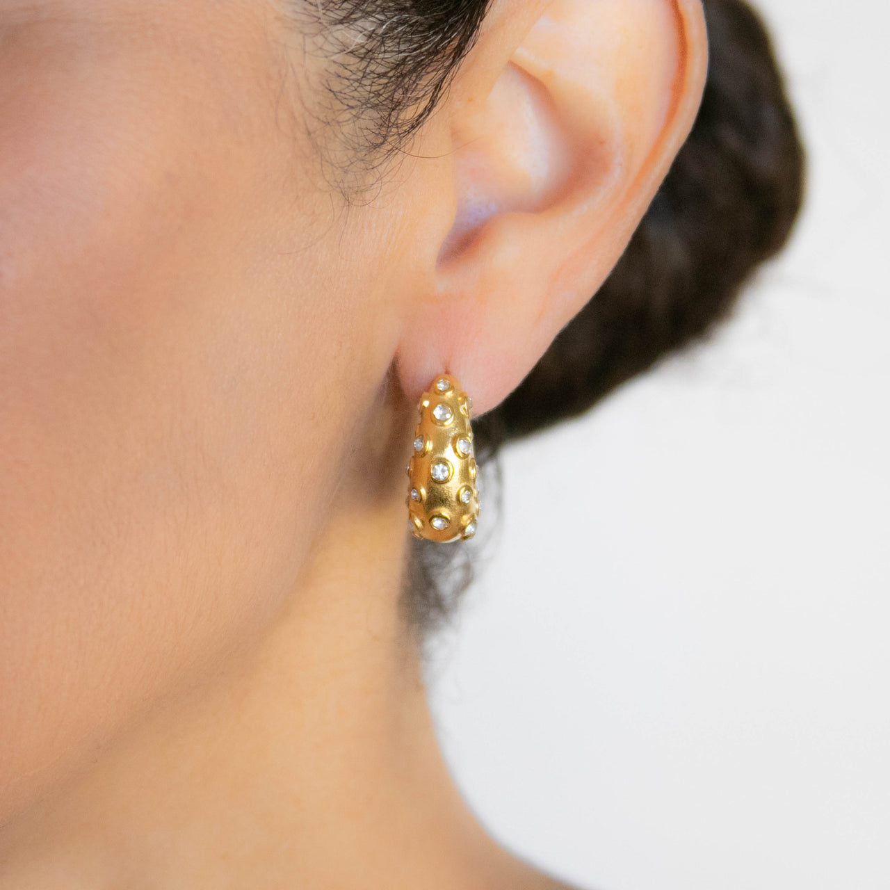 AURELIA STUDDED HUGGIE EARRINGS