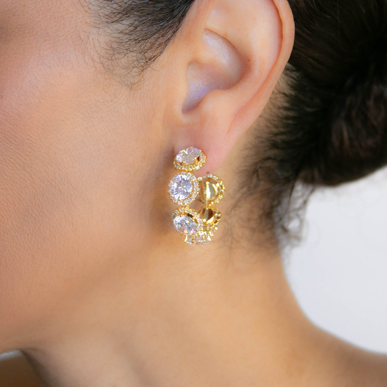 TATIANA CRYSTAL HOOP EARRINGS