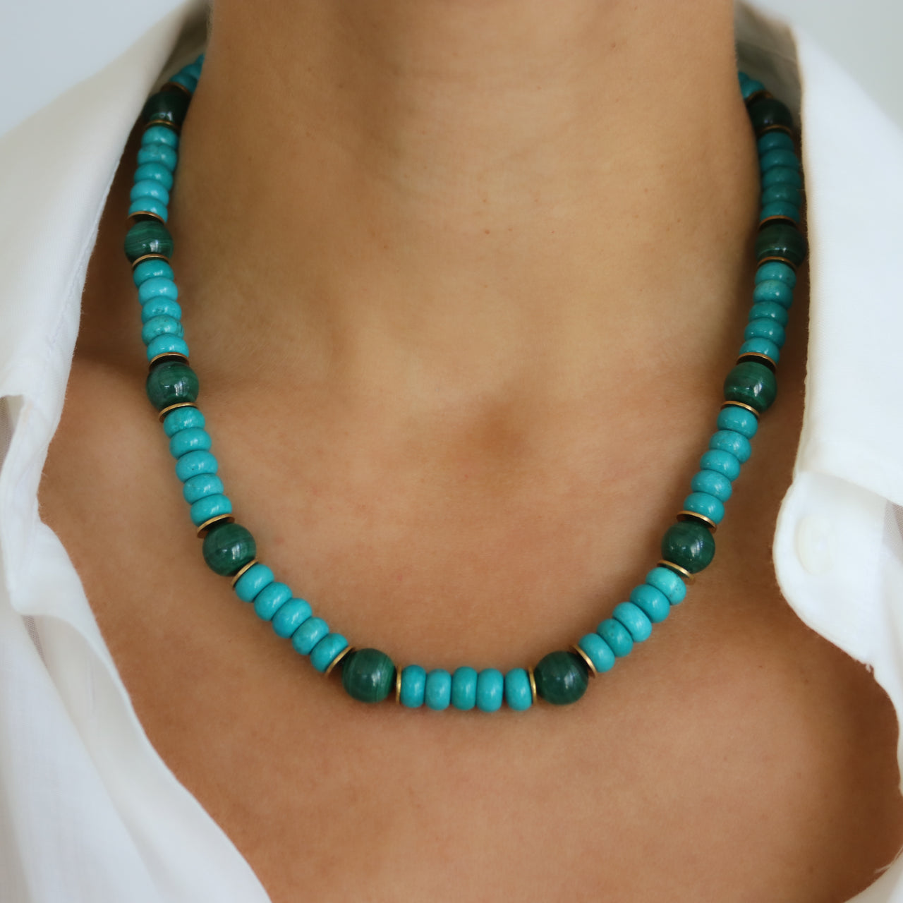 MARNI MALACHITE & TURQUOISE NECKLACE