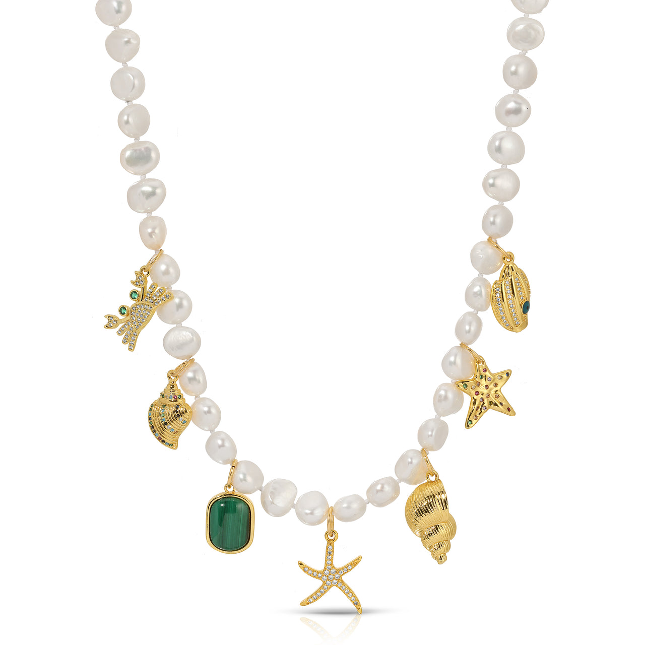 ARIEL PEARL CHARM NECKLACE