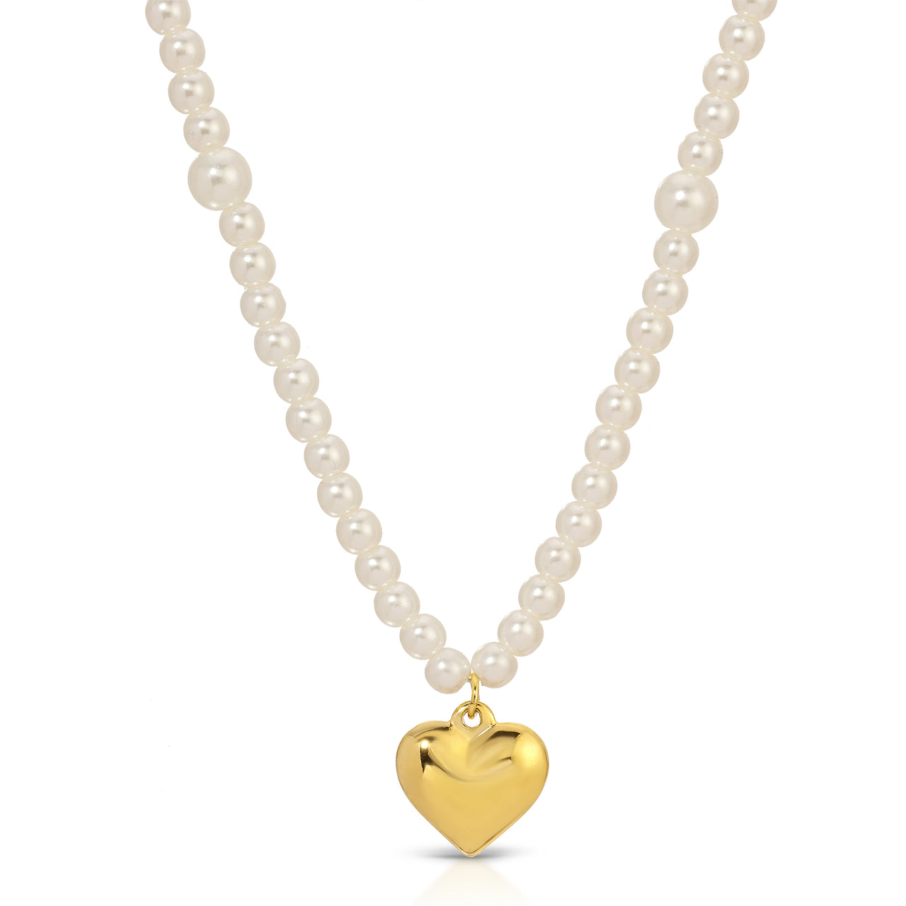 LEAH PEARL HEART NECKLACE