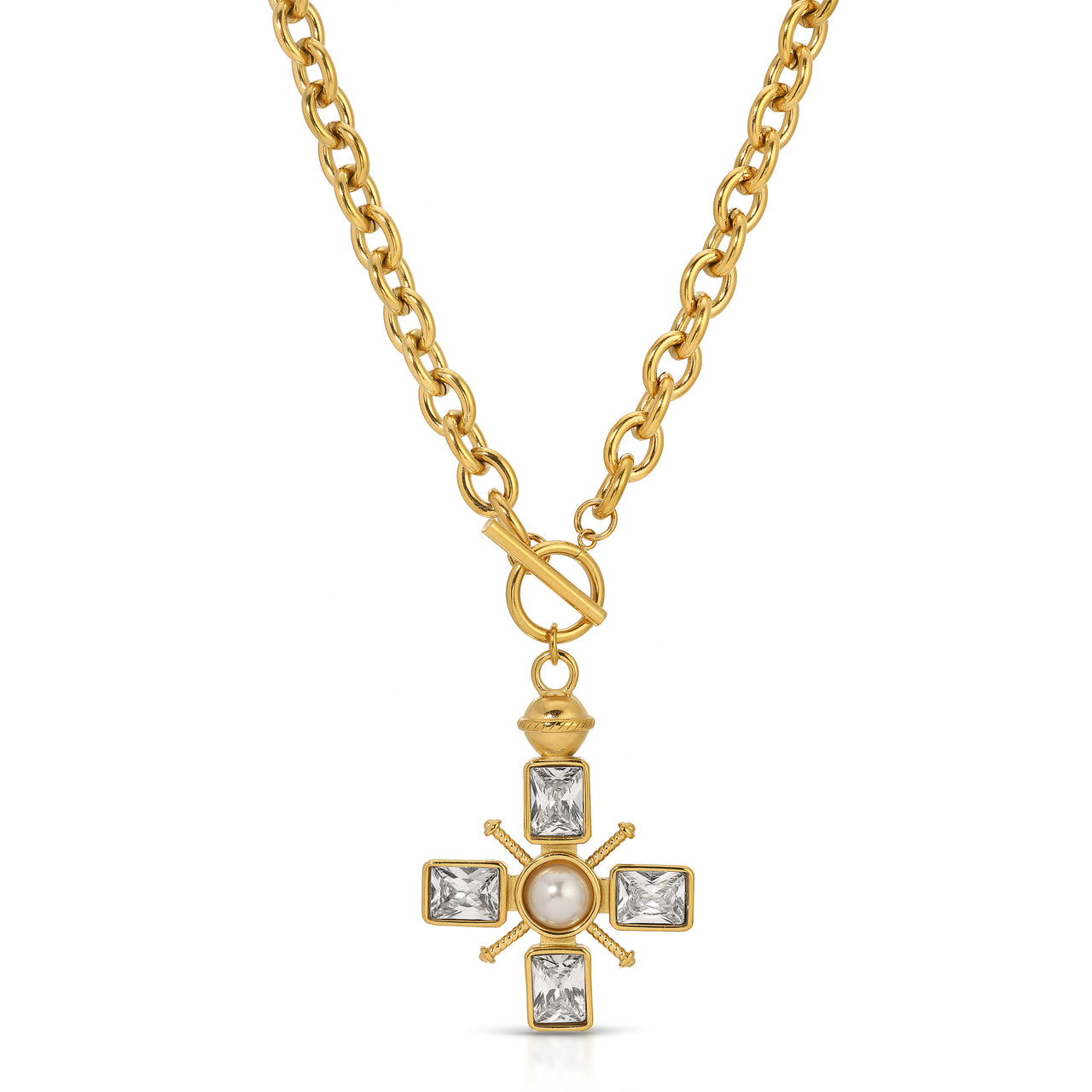 NATALIA CRYSTAL CROSS NECKLACE