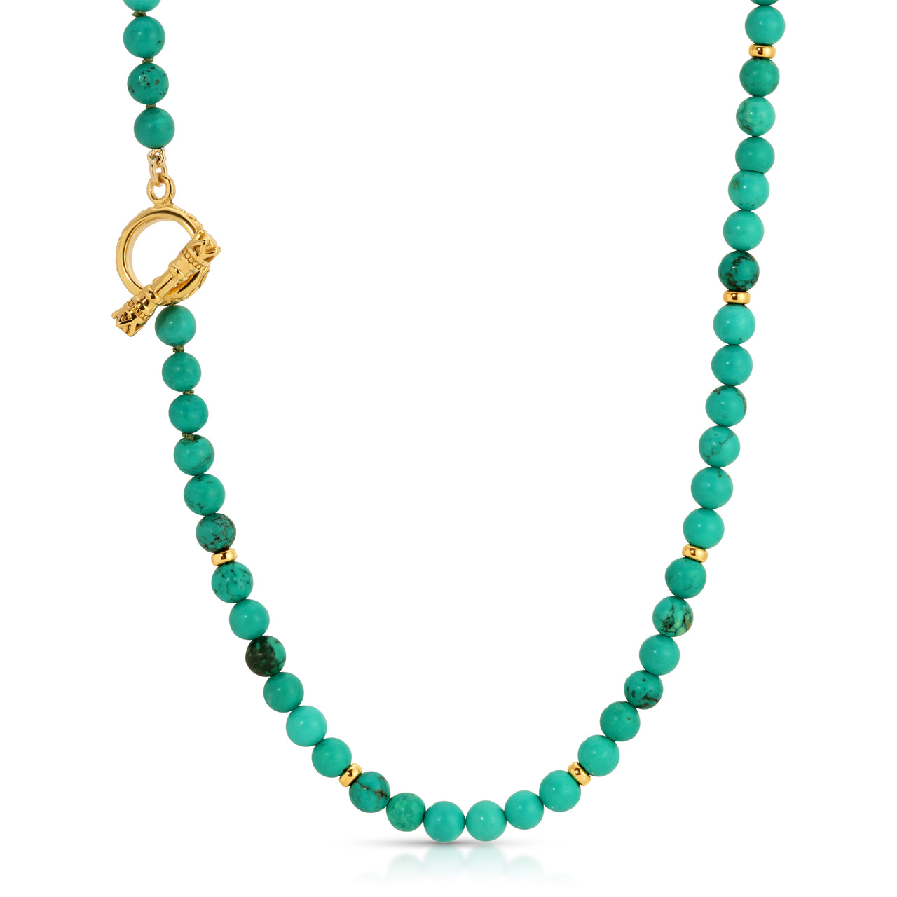 OCEAN TURQUOISE & GOLD BEAD NECKLACE