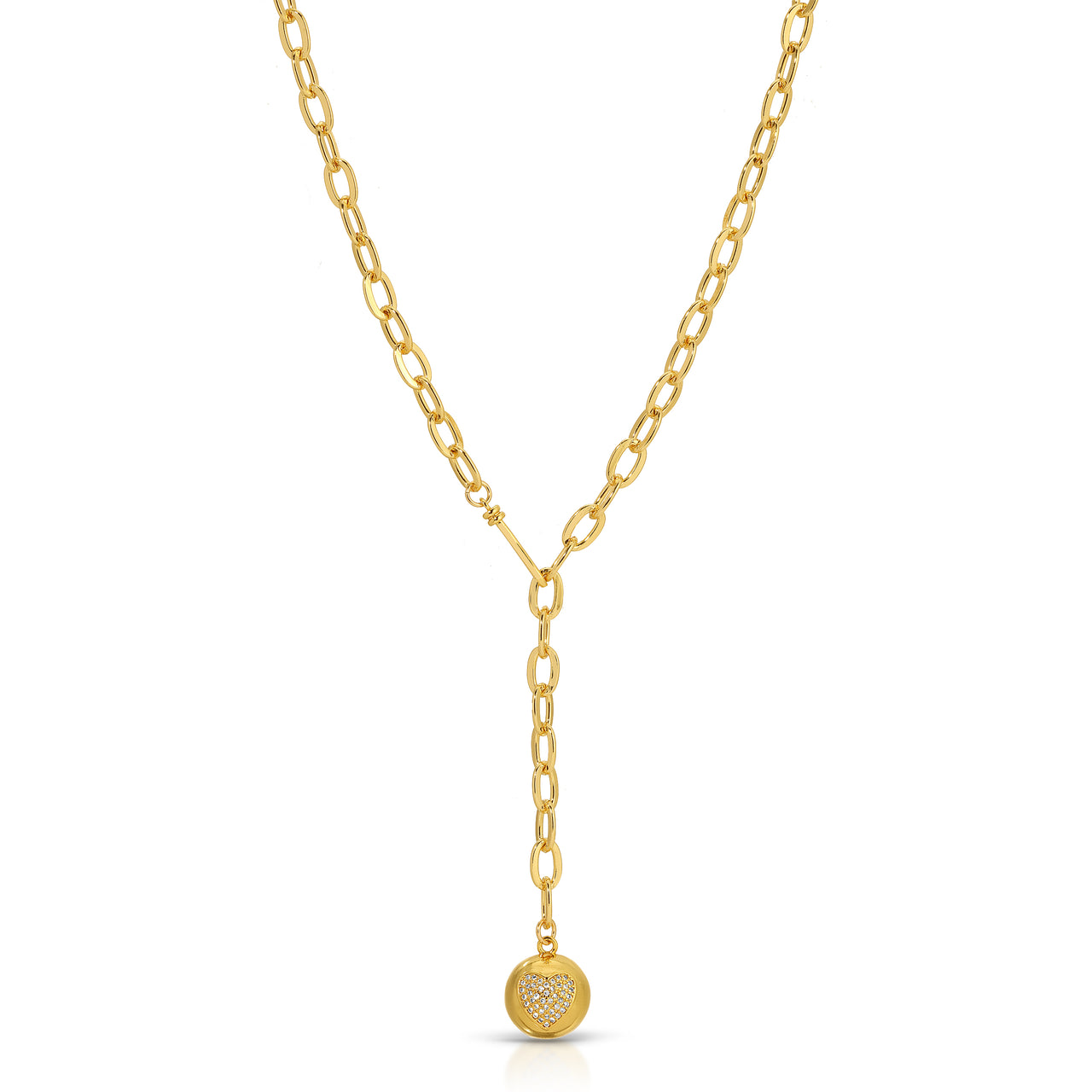 AMORA PAVE HEART LARIAT