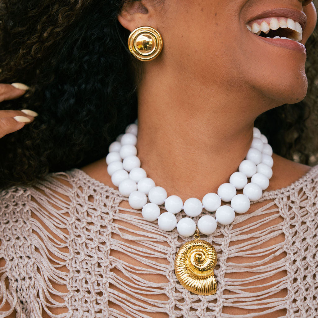 FIONA WHITE JADE NECKLACE SET