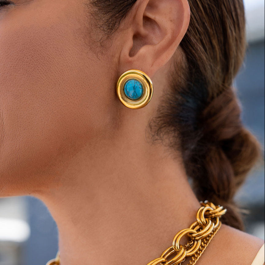 BLEU STUD EARRINGS
