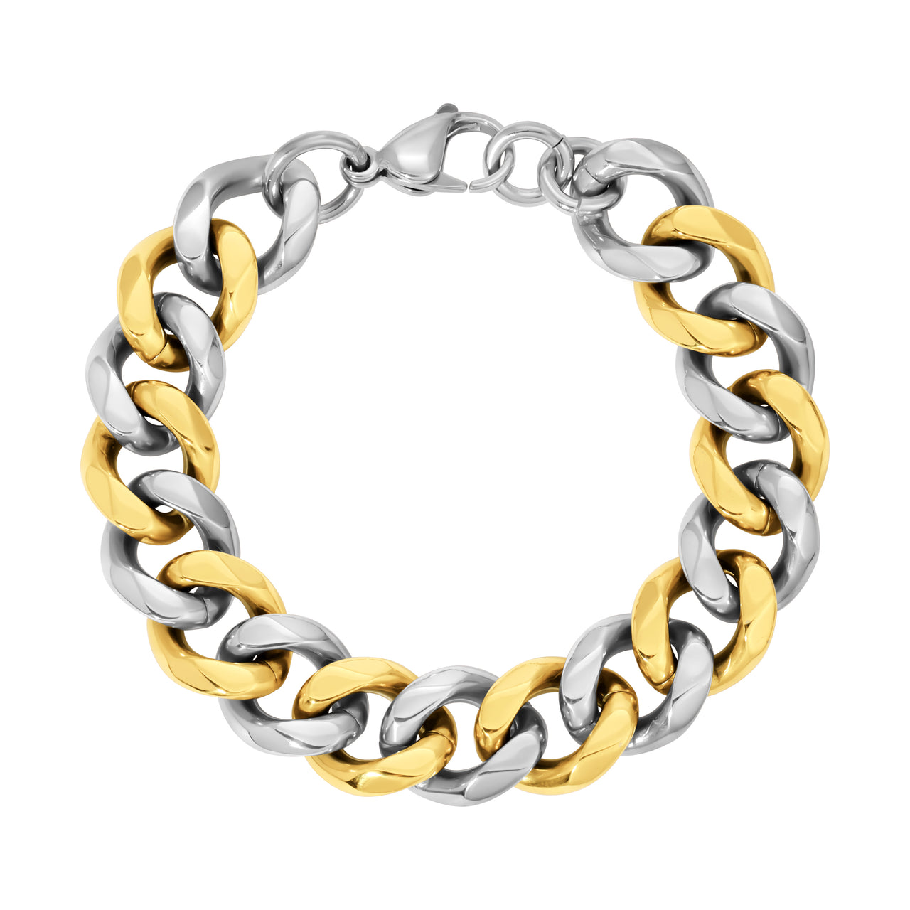 BECKHAM MIXED METAL CUBAN LINK BRACELET
