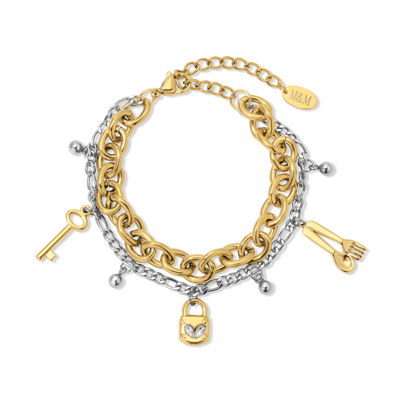 ADIRA MIXED METAL CHARM BRACELET