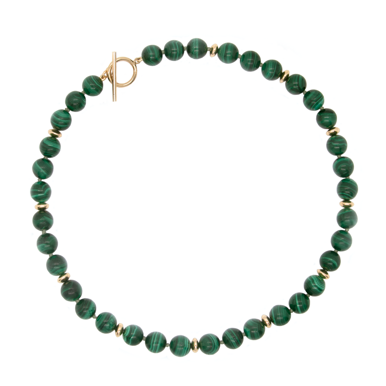 SALINA MALACHITE & GOLD BEAD NECKLACE