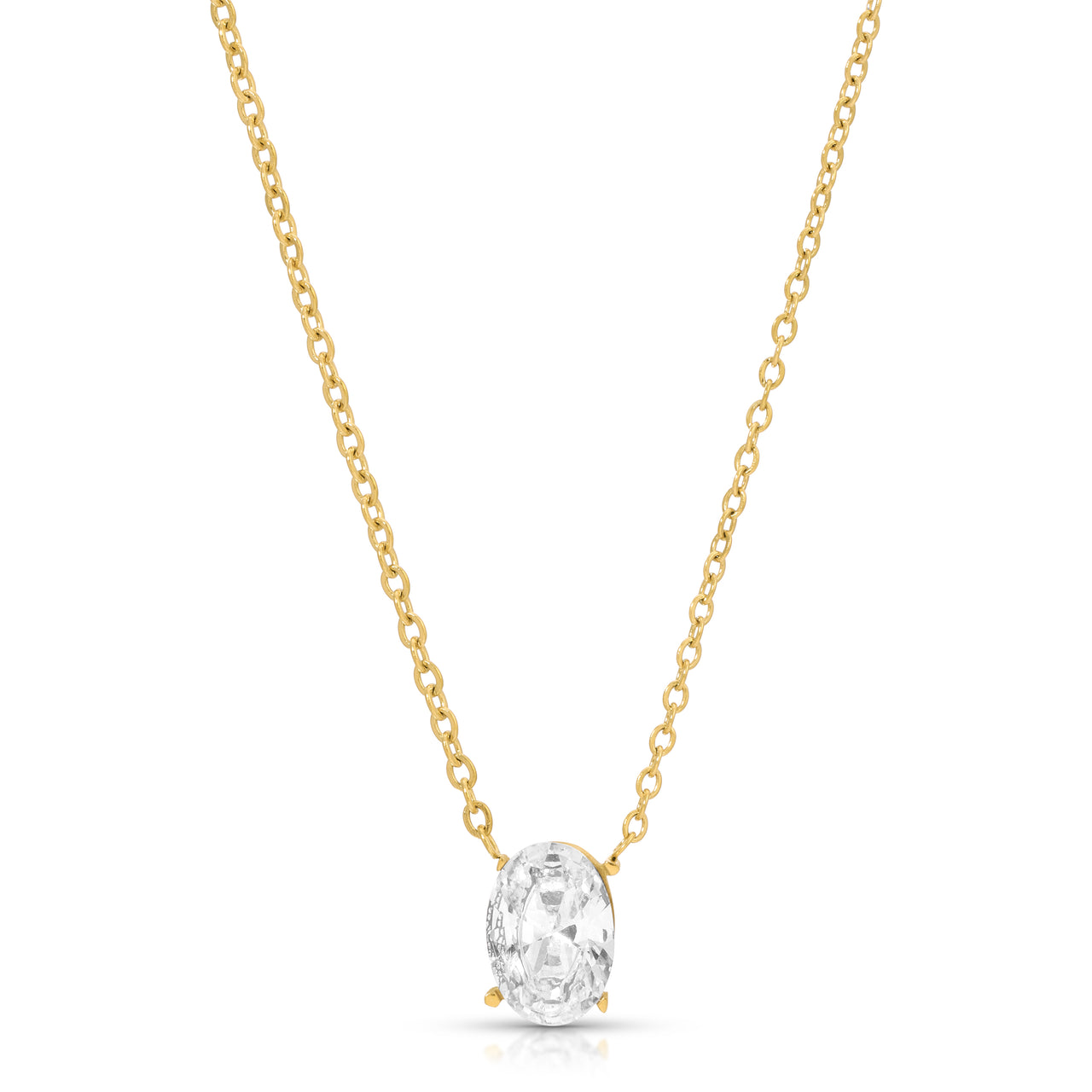 MEGHAN OVAL DIAMOND (CZ) SOLITAIRE NECKLACE