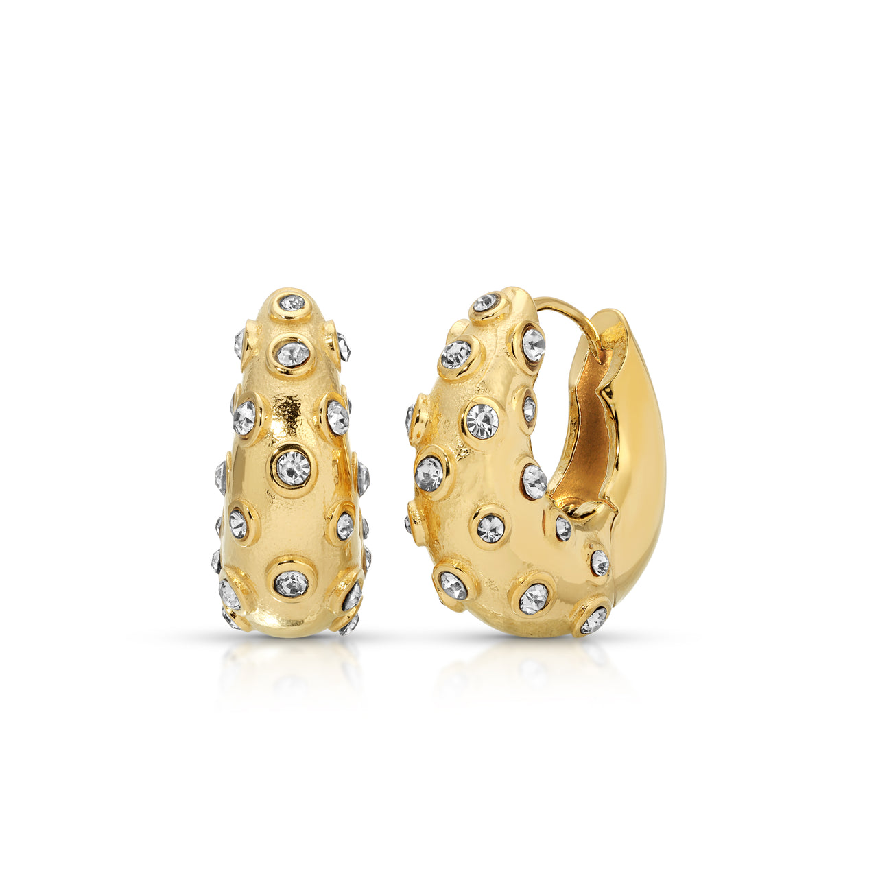 AURELIA STUDDED HUGGIE EARRINGS
