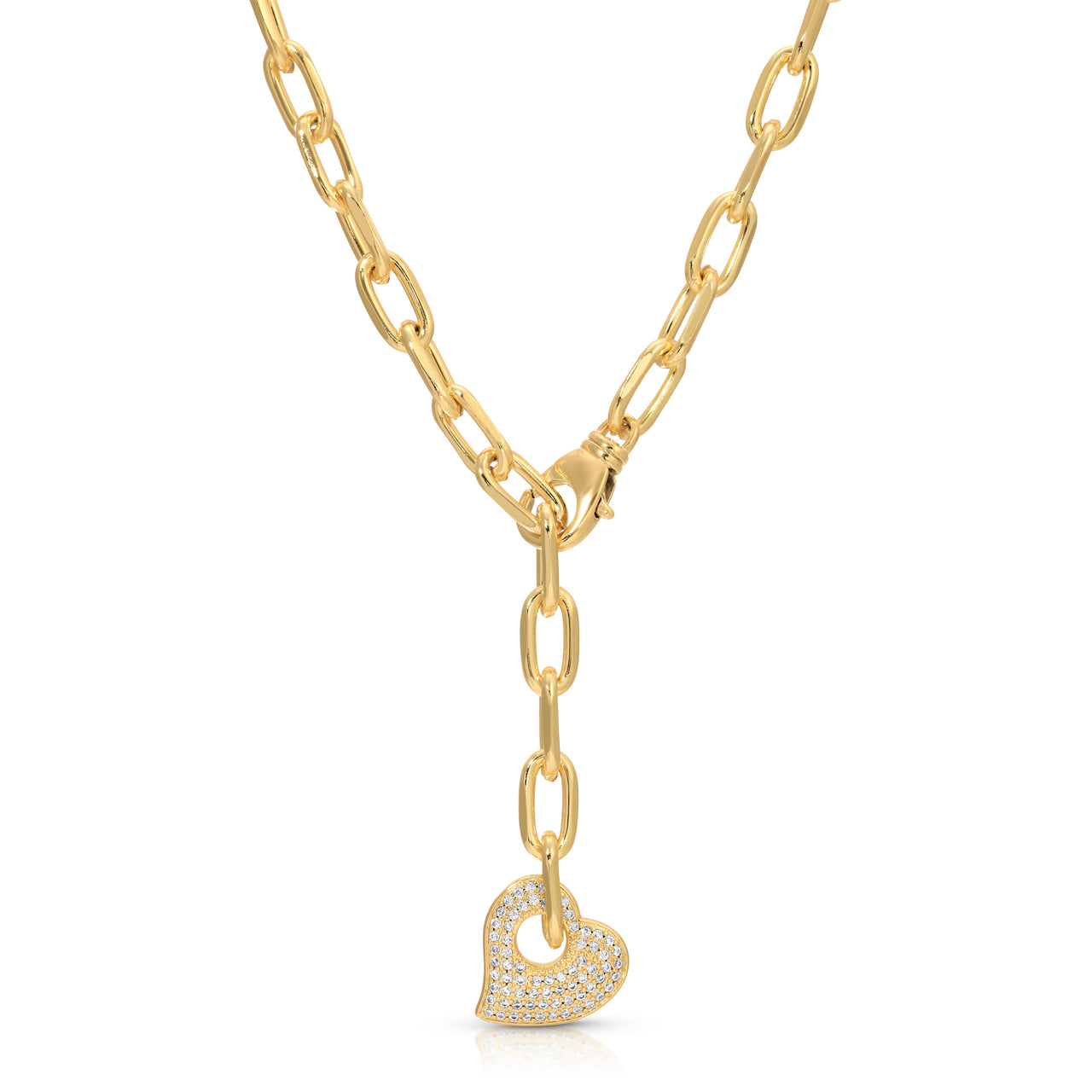 VALENTINA PAVE HEART LARIAT