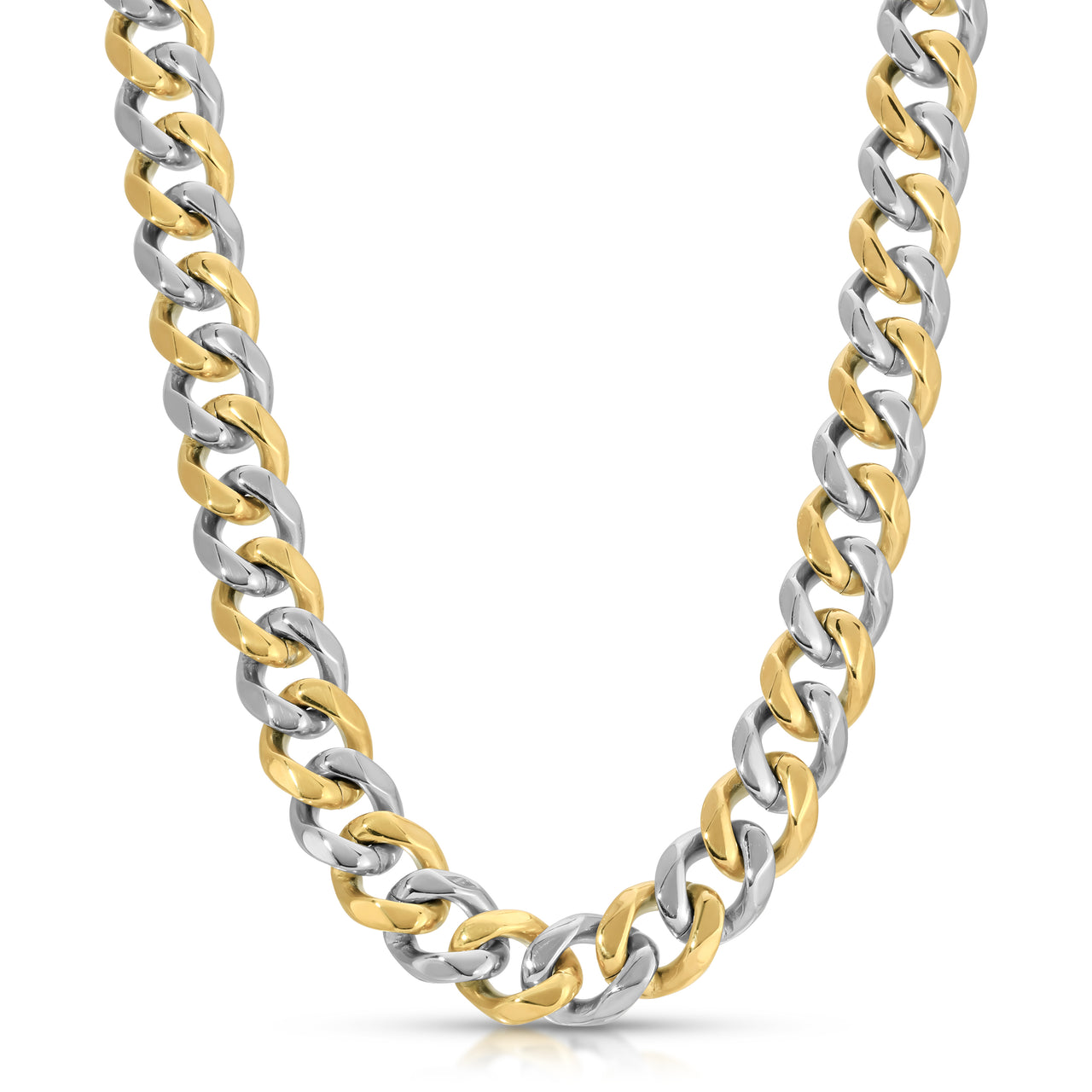 STÉPHANIE MIXED METAL CUBAN LINK CHAIN