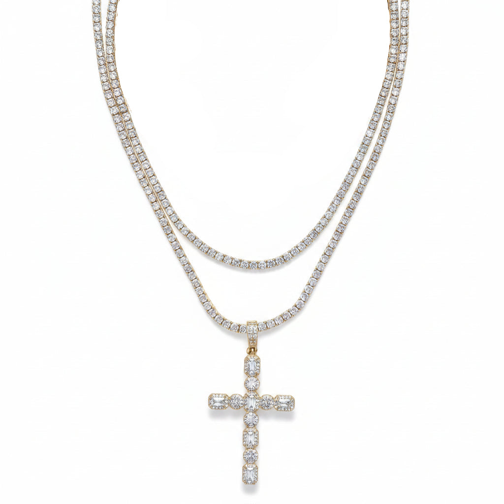 LAW TENNIS CROSS NECKLACE SET